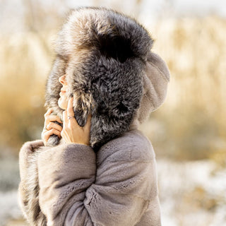 Mink & Silver Fox Fur Coat