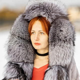 Mink & Silver Fox Fur Coat