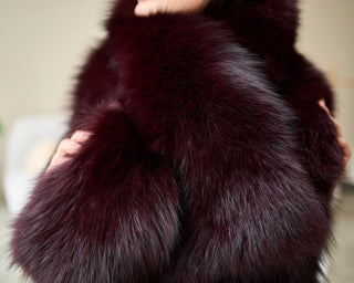 Elegant Saga Blue Fox Fur Wrap - Fur Lined