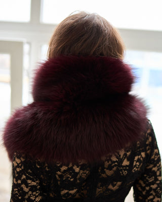 Elegant Saga Blue Fox Fur Wrap - Fur Lined