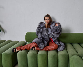 Transformable 2 in 1 Silver Fox Fur Coat / Vest