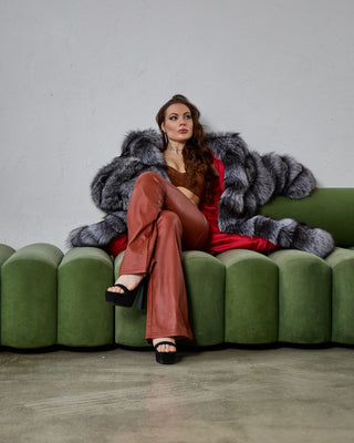 Transformable 2 in 1 Silver Fox Fur Coat / Vest