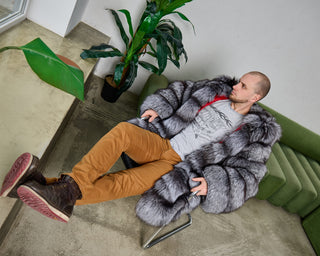 Men’s Silver Fox Fur Coat