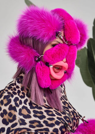 Saga Blue Fox Fur Restraint Mask "The Velvet Veil"