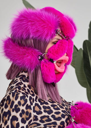 Saga Blue Fox Fur Restraint Mask "The Velvet Veil"