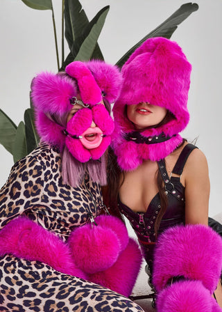 Saga Blue Fox Fur Restraint Mask "The Velvet Veil"