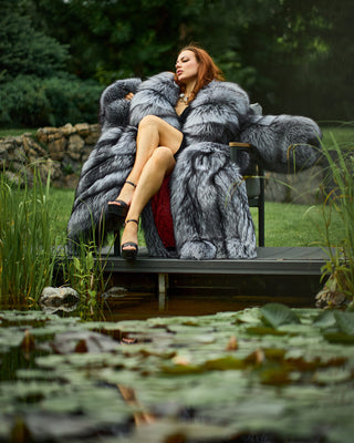 "New York Heiress" in Silver Fox Fur