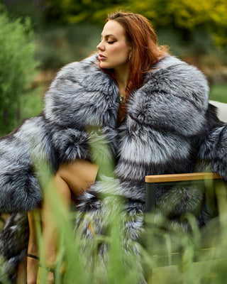 "New York Heiress" in Silver Fox Fur