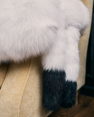 Saga White Fox Fur Wrap – Luxury Fur Shawl with Optional Tails