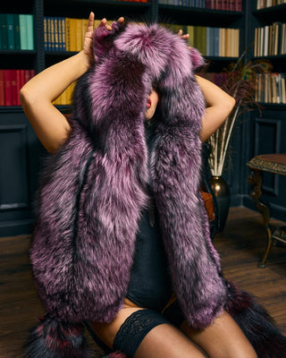 Saga Silver Fox Fur Animal Hat with Ears “Wolfie” – Luxury Fur Hood Hat
