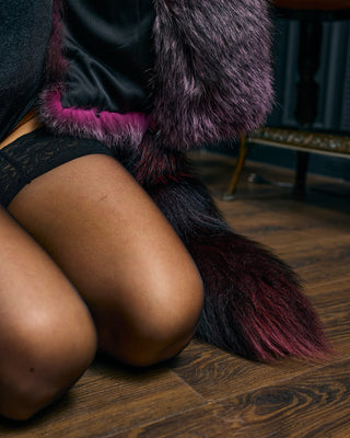 Saga Silver Fox Fur Set “Wolfie” – Animal Hat, Fur Boots & Long Furry Paws