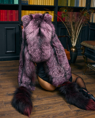 Saga Silver Fox Fur Animal Hat with Ears “Wolfie” – Luxury Fur Hood Hat