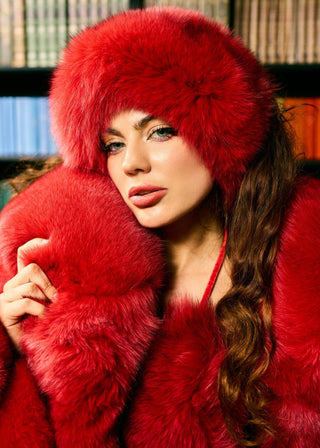 Saga Blue Fox Fur Headband – Warm & Cozy Luxury Headband