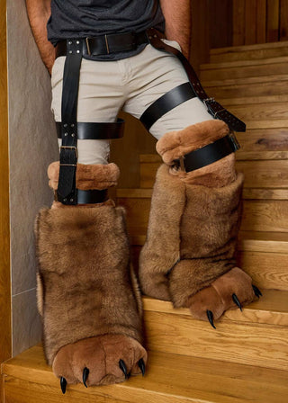 Tall Saga Blue Fox & Rex Rabbit Bear Claw Decorative Boots