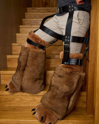 Tall Saga Blue Fox & Rex Rabbit Bear Claw Decorative Boots