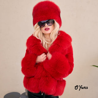 Fitted Saga Blue Fox & Rex Rabbit Fur Coat – Lightweight Luxury
