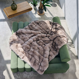Gorgeous Ukrainian Local Farmed Blue Fox Fur Blanket – Minimalist Luxury Fur Throw
