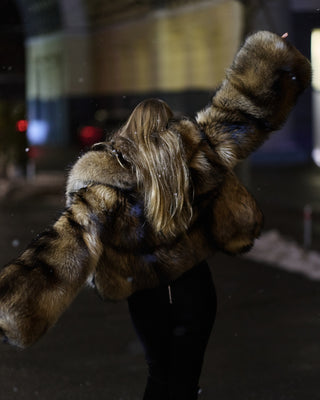 Finn Raccoon Fur 'Rafaello' Short Coat – Luxury Statement Fur Jacket