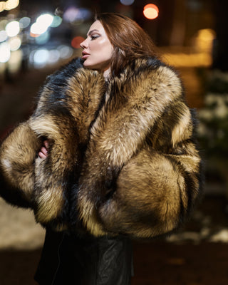 Finn Raccoon Fur 'Rafaello' Short Coat – Luxury Statement Fur Jacket