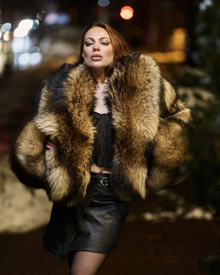 Finn Raccoon Fur 'Rafaello' Short Coat – Luxury Statement Fur Jacket