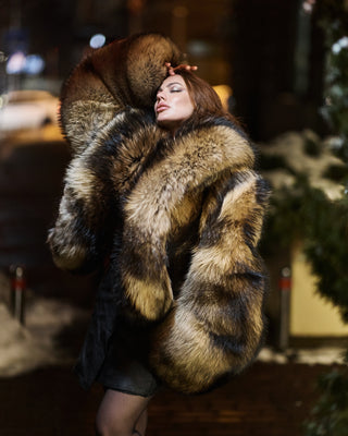Finn Raccoon Fur 'Rafaello' Short Coat – Luxury Statement Fur Jacket