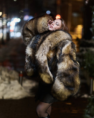 Finn Raccoon Fur 'Rafaello' Short Coat – Luxury Statement Fur Jacket
