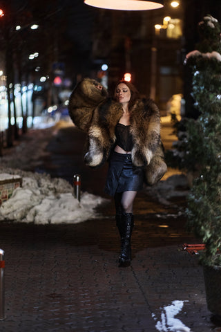 Finn Raccoon Fur 'Rafaello' Short Coat – Luxury Statement Fur Jacket