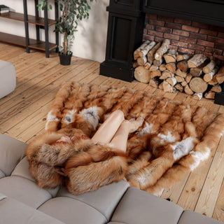 Red Fox Fur Blanket