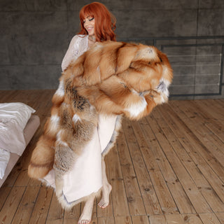 Red Fox Fur Blanket