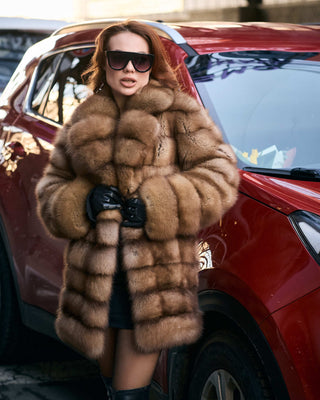 Ultra-Lightweight Marten Fur Coat – Soft Warm Fur Coat