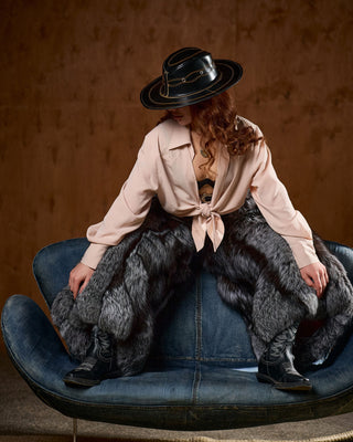 Silver Fox Fur Cowboy Chaps – Luxury Fur Legwear, Belt Attachment, Statement Western Style
