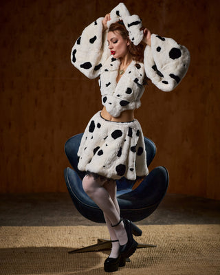 Rex Rabbit Fur Dalmatian Cosplay Set