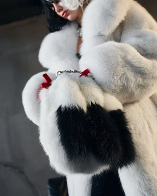 Saga Blue Fox Fur Bag – Luxury Fur Handbag with Metal Frame Clasp