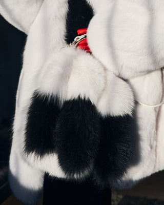 Saga Blue Fox Fur Bag – Luxury Fur Handbag with Metal Frame Clasp