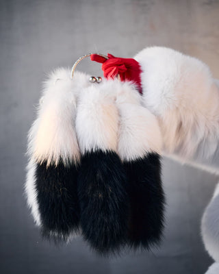 Saga Blue Fox Fur Bag – Luxury Fur Handbag with Metal Frame Clasp