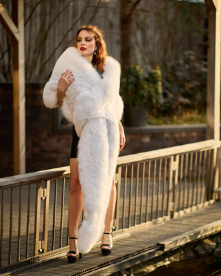 Loop-Through Fox Fur Wrap – Luxury Self-Fastening Fur Stole