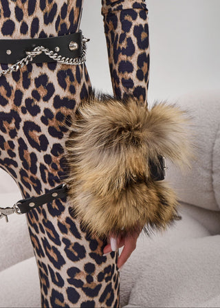 Genuine Raccoon Fur Lined Cuffs "The Bandita"