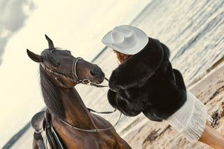 Saga Blue Fox Short Coat - Black