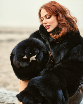 Blue Fox Fur Crop Top "Summer Memories"