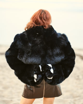Blue Fox Fur Crop Top "Summer Memories"