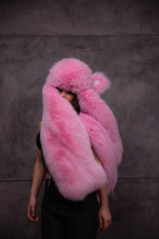 Saga Blue Fox Fur Animal Hat with Ears 'Foxie'
