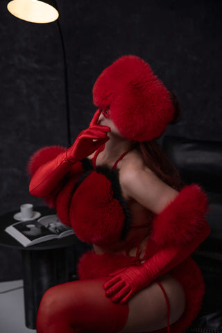 Saga Blue Fox Fur Bra & Bikini "Double Color"