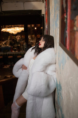 Saga Albino (Arctic) Fox Fitted Coat 'Santa's Temptation'