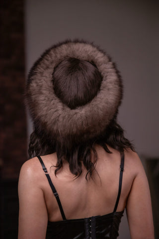 Saga Blue Fox Fur Headband – Warm & Cozy Luxury Headband