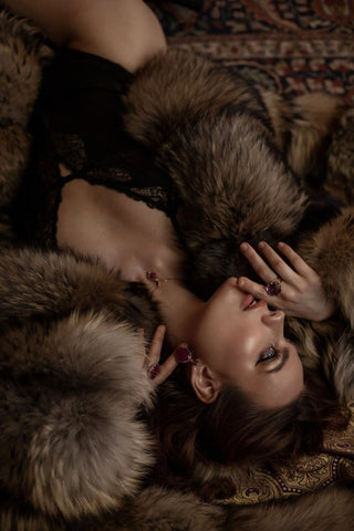 "The Fall of Antioch" Brocade & Raccoon Fur Robe