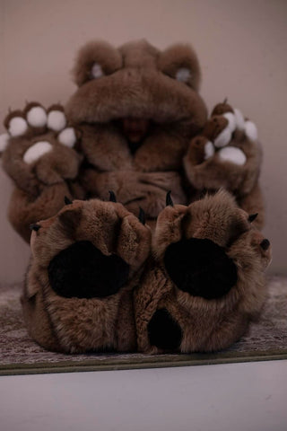Tall Saga Blue Fox & Rex Rabbit Bear Claw Decorative Boots