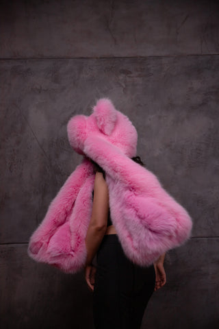 Saga Blue Fox Fur Animal Hat with Ears 'Foxie'