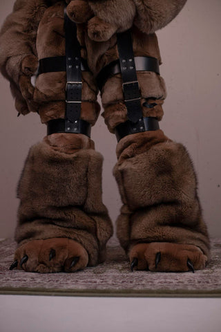 Tall Saga Blue Fox & Rex Rabbit Bear Claw Decorative Boots