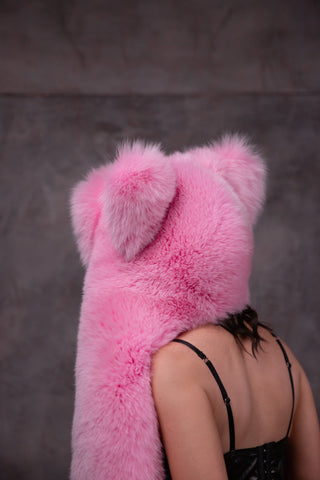 Saga Blue Fox Fur Animal Hat with Ears 'Foxie'
