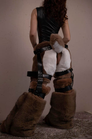 Rex Rabbit Fur Shorts with a Sensual Slit
